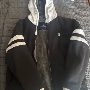 U.S. Polo Assn. Men's Black and Cream Bomber Jacket